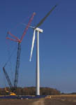 wind turbine under construction near Kincardine